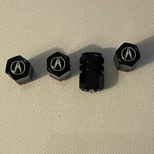 Acura Valve Stem Caps in Black Set of 4 NWT